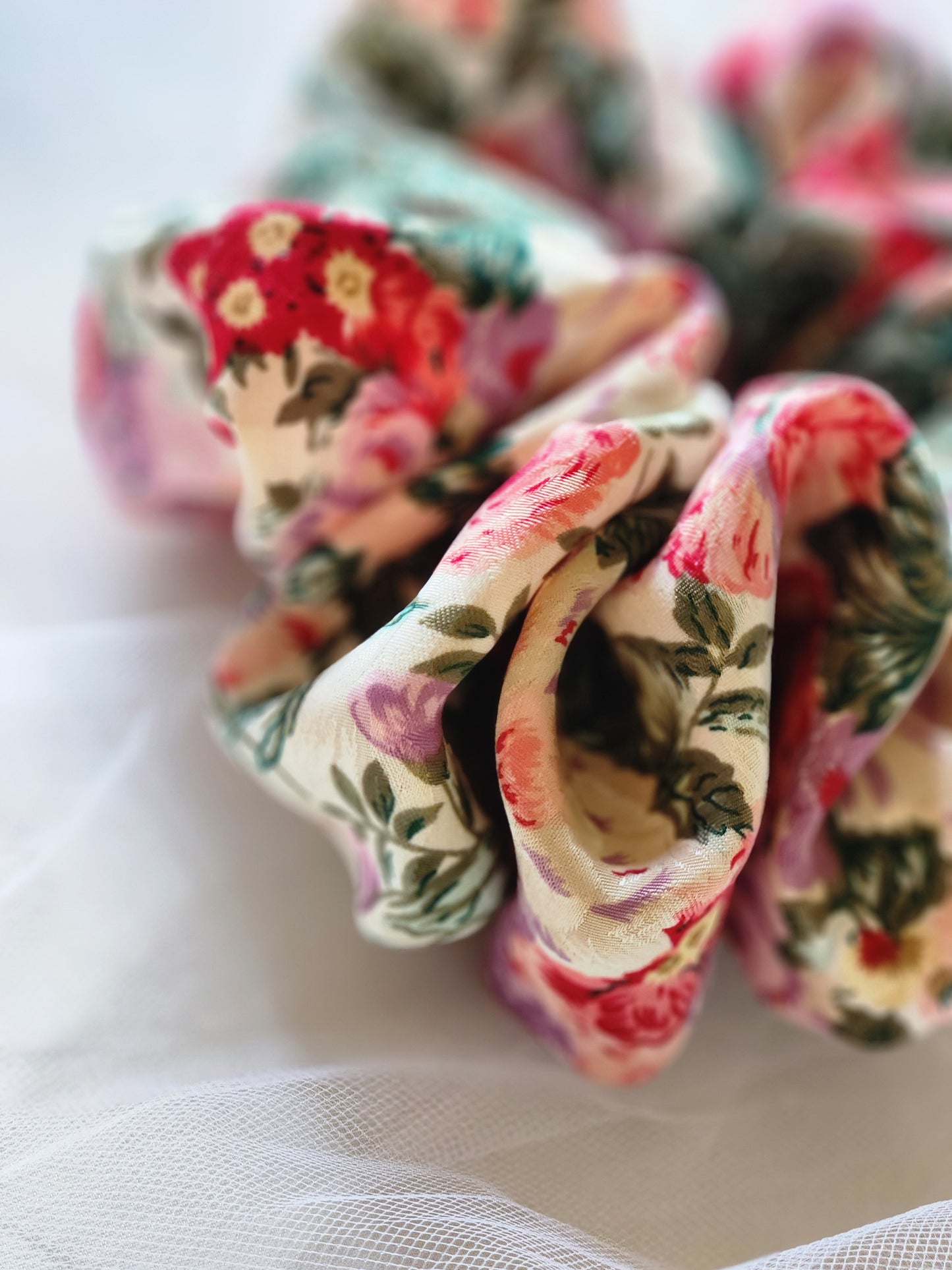 Aalyna Floral Garden Silk Scrunchie