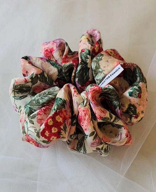 Aalyna Floral Garden Silk Scrunchie