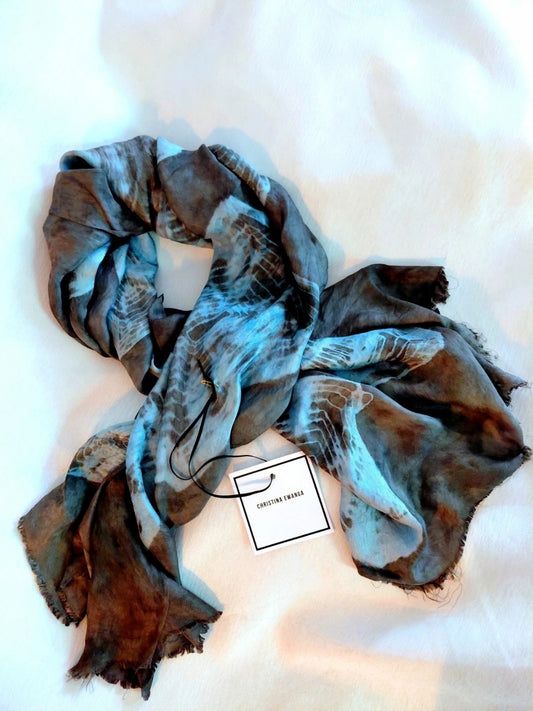 CHRISTINA EWANGA HANDYED CHARMEUSE SILK SCARF